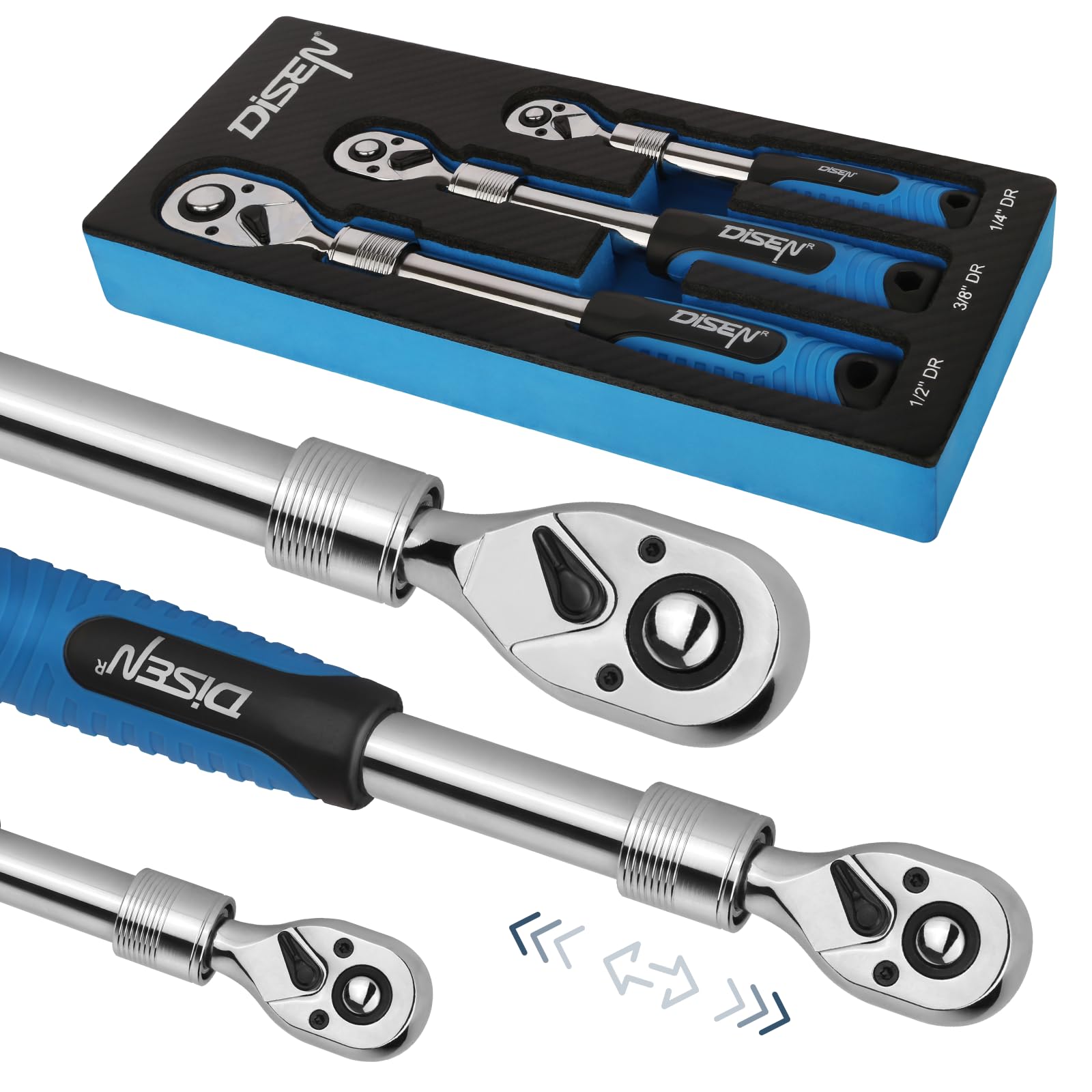 Amazon.com: DISEN 3PCS Extendable Ratchet Wrench Set,1/4
